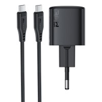 МЗП Acefast A118 PD30W GaN (1USB-C) + кабель Type-C to Type-C Black