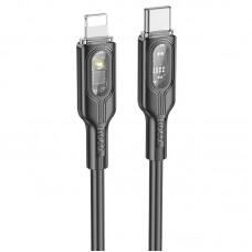 Дата кабель Hoco U120 Transparent explore intelligent power-off PD 27W Type-C to Lightning (1.2m)