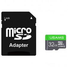 Карта пам'яті USAMS US-ZB118 TF High Speed Card 32 Gb + adapter Green