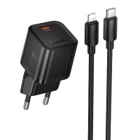 МЗП Hoco N66 Ingenious PD35W (1USB-C) + кабель Type-C to Lightning Black