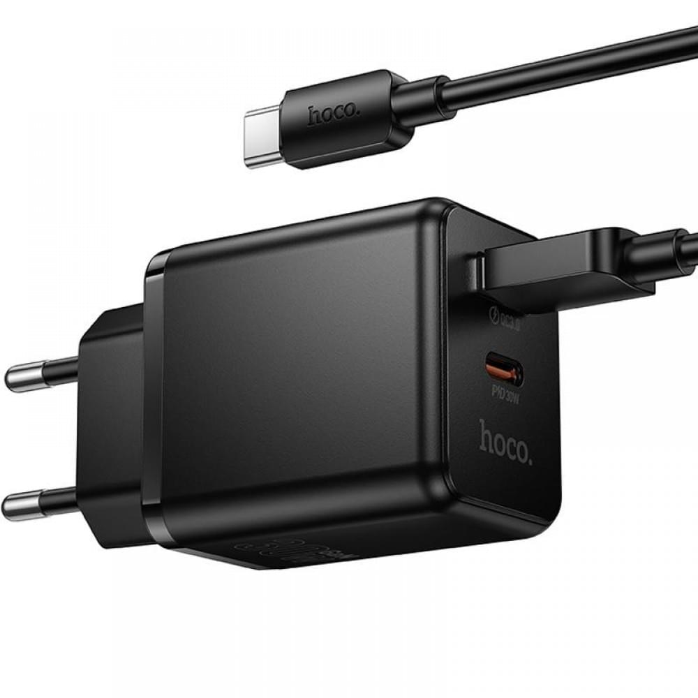 МЗП Hoco C157A Smart PD30W+QC3.0 (1USB-A/1C) + кабель USB to Type-C Black