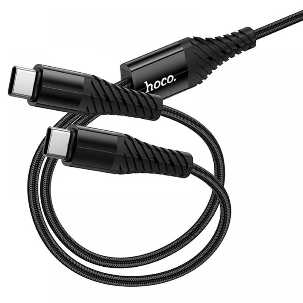 Дата кабель Hoco X123 Victory 2in1 Type-C to Type-C/Type-C 3A (1m) Black