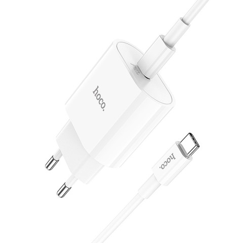 МЗП Hoco C94A Metro PD20W (1USB-C) + кабель Type-C to Type-C White