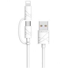 Дата кабель Usams US-SJ077 2in1 U-Gee USB to Micro USB + Lightning (1m)