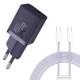 МЗП Baseus GaN5 Fast Charger (mini) 30W (1USB-C) + кабель Type-C to Type-C (P10110902) Midnight Purple