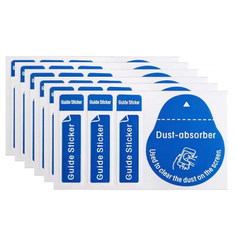 Стикеры (3+1) для поклейки захисного скло (упаковка 200 шт.) Синій