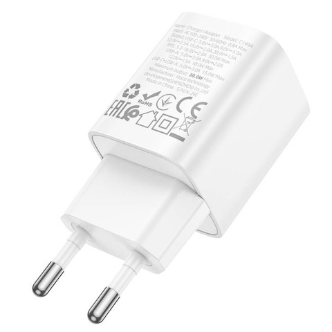 МЗП Hoco C149A Charm PD30W+QC3.0 (1USB-A/1C) White