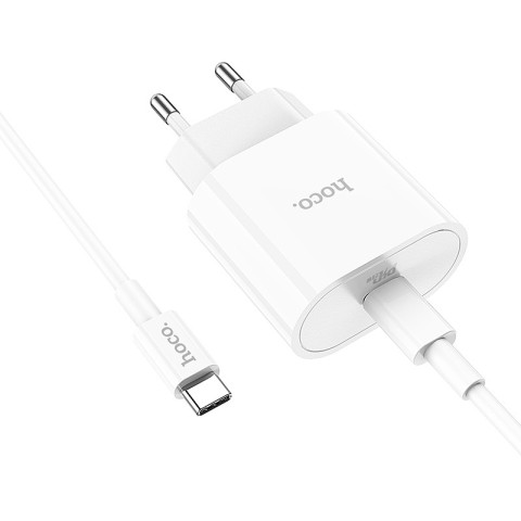 МЗП Hoco C94A Metro PD20W (1USB-C) + кабель Type-C to Type-C White
