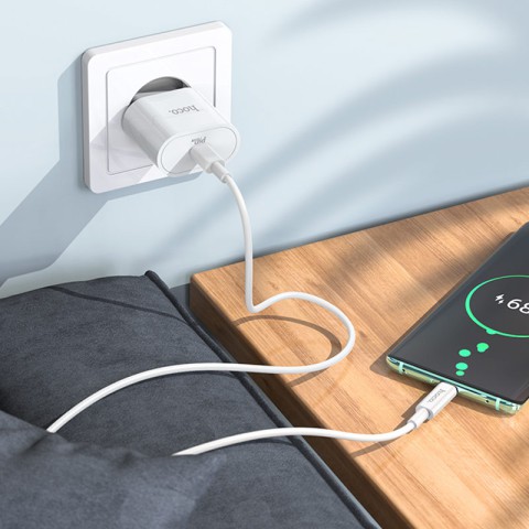 МЗП Hoco C94A Metro PD20W (1USB-C) + кабель Type-C to Type-C White