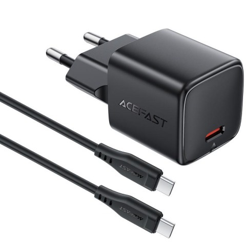 МЗП Acefast A118 PD30W GaN (1USB-C) + кабель Type-C to Type-C Black