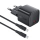 МЗП Acefast A118 PD30W GaN (1USB-C) + кабель Type-C to Type-C Black