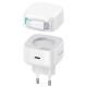 МЗП Usams US-CC202 GaN With Type-C Magnetic Retractable Cable Module XMF Ser. 35W (2USB-C) White