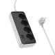 Подовжувач Hoco AC22 Sunlight (PD30W/1C/3A/4xSocket) (3m) Black