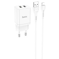 МЗП Hoco N25 Maker (2USB-A) + USB to Lightning White