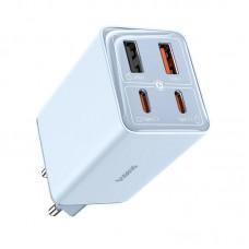 МЗП Baseus GaN6 Pro OS 65W (2USB-A/2C) + кабель Type-C to Type-C (P10162701) Galaxy Blue