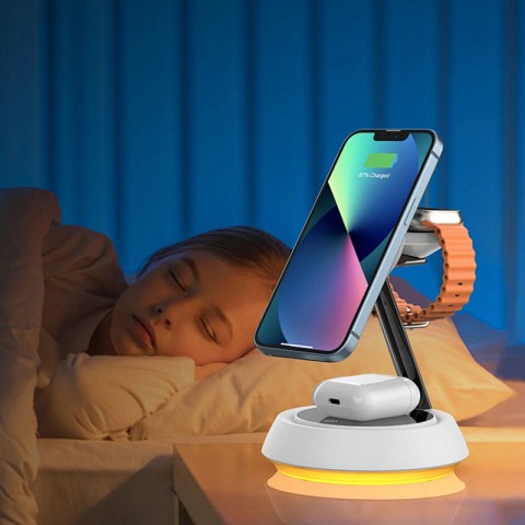 БЗП WIWU Wi-W002 3 in 1 wireless charger White