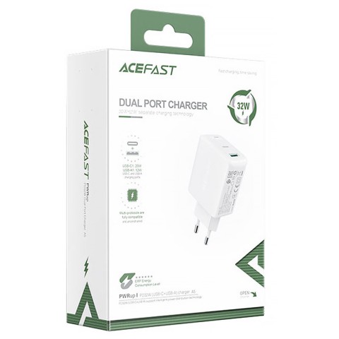 МЗП Acefast A5 PD32W+QC3.0 (1USB-A/1C) White