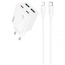 МЗП Hoco N55 Fundador PD20W four-port (2USB-A/2C) + Type-C to Lightning White
