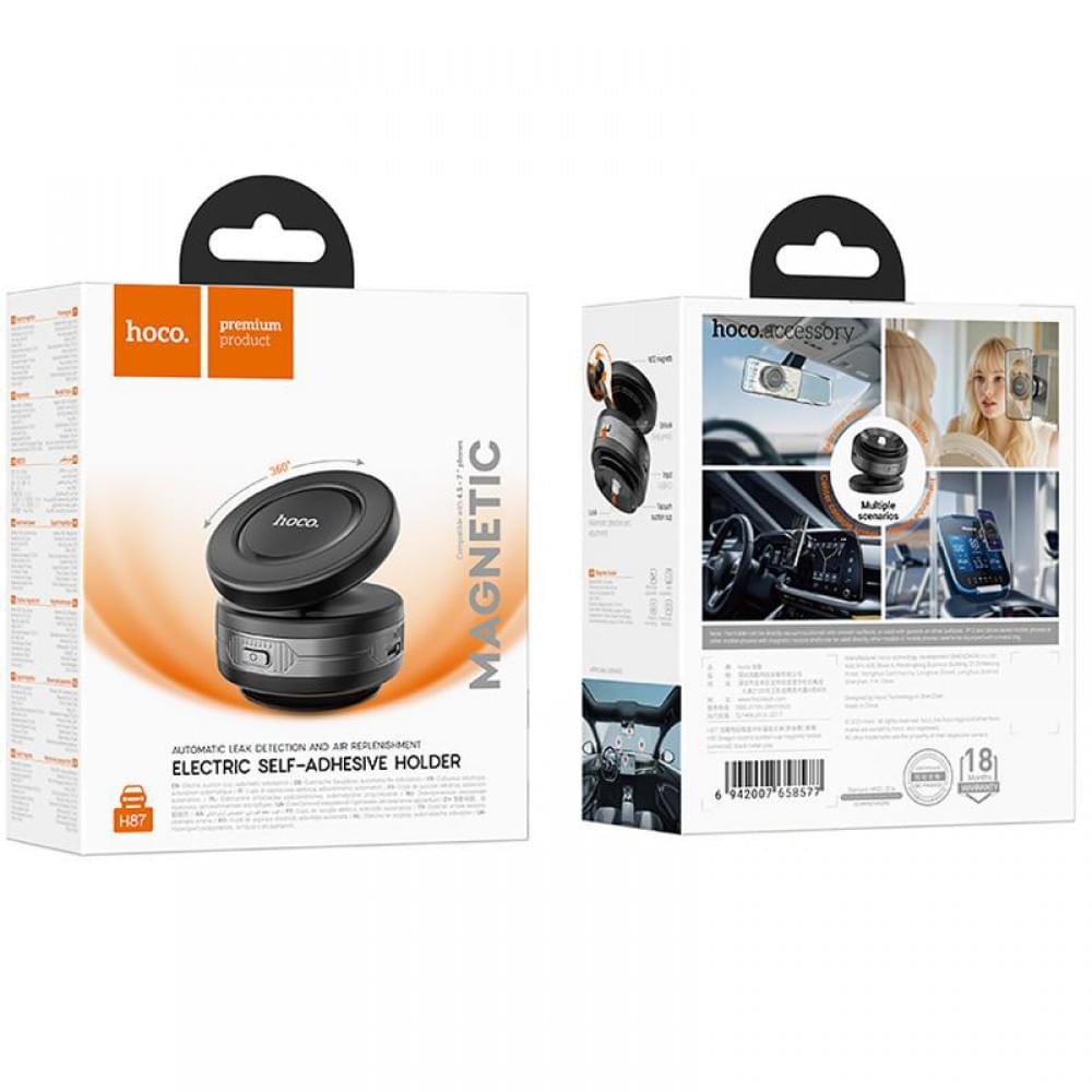 Автотримач Hoco H87 Dragon electric suction cup magnetic (universal) Black / Metal gray