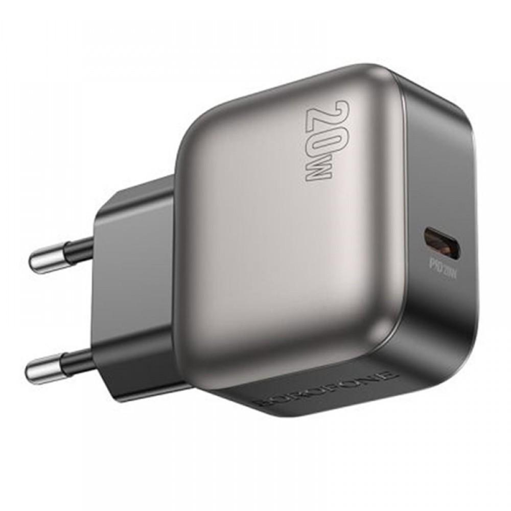 МЗП Borofone BAS53A Absolute PD20W (1USB-C) + кабель Type-C to Type-C Black