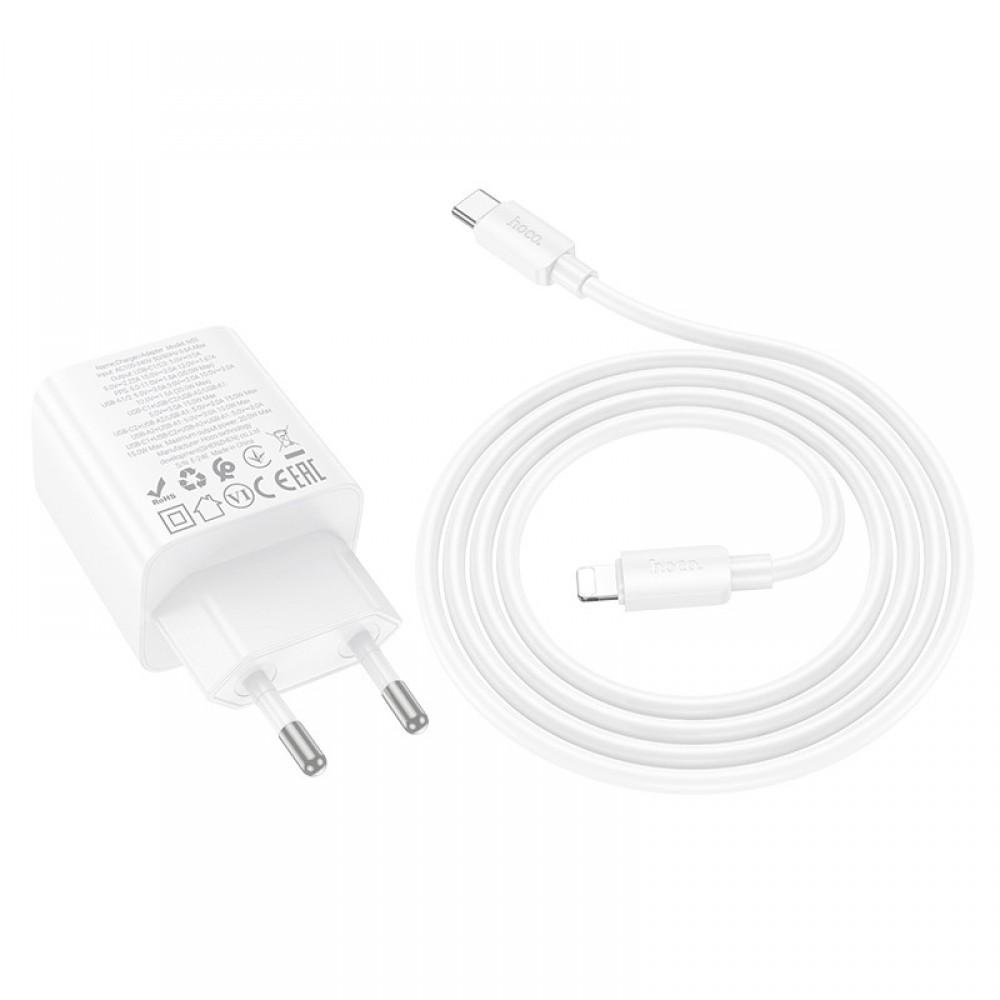 МЗП Hoco N55 Fundador PD20W four-port (2USB-A/2C) + Type-C to Lightning White