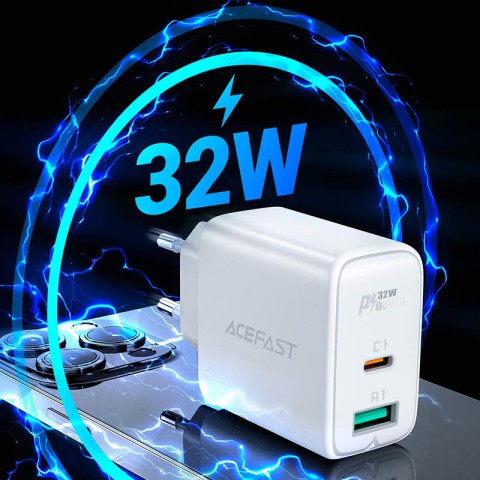 МЗП Acefast A5 PD32W+QC3.0 (1USB-A/1C) White