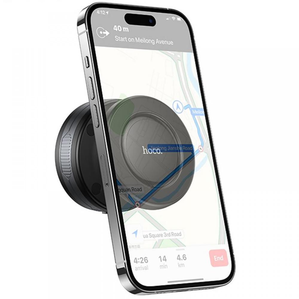 Автотримач Hoco H87 Dragon electric suction cup magnetic (universal) Black / Metal gray