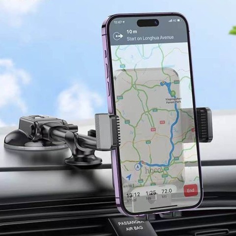 Автотримач Hoco H27 Rock push-type (center console) Black / Gray