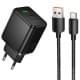 МЗП Hoco C157A Smart PD30W+QC3.0 (1USB-A/1C) + кабель USB to Type-C Black