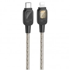 Дата кабель Hoco U124 Stone silicone power-off Type-C to Lightning Black
