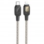 Дата кабель Hoco U124 Stone silicone power-off Type-C to Lightning Black