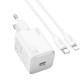 МЗП Hoco N40 Mighty PD20W (1USB-C) + кабель Type-C to Lightning White