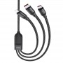 Дата кабель Hoco U104 Ultra 6A 3in1 Lightning -MicroUSB-Type-C (1.2m) Чорний