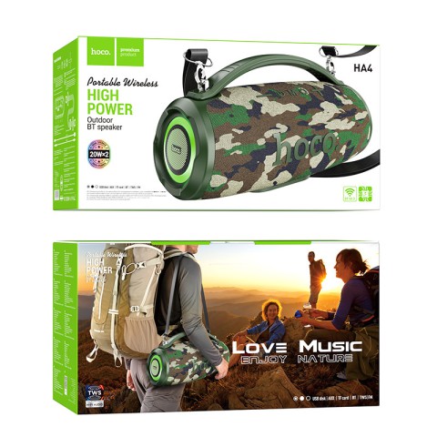 Bluetooth колонка Hoco HA4 Surge outdoor Camouflage Green