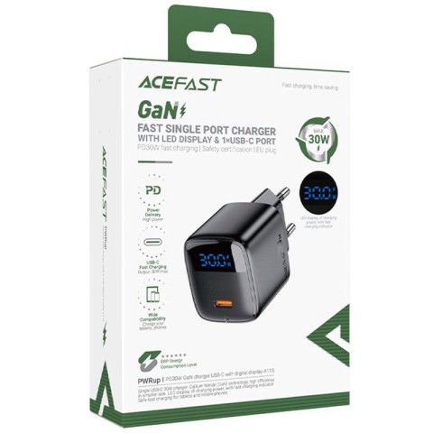 МЗП Acefast A113 PD20W GaN (1USB-C) + кабель Type-C to Type-C Black