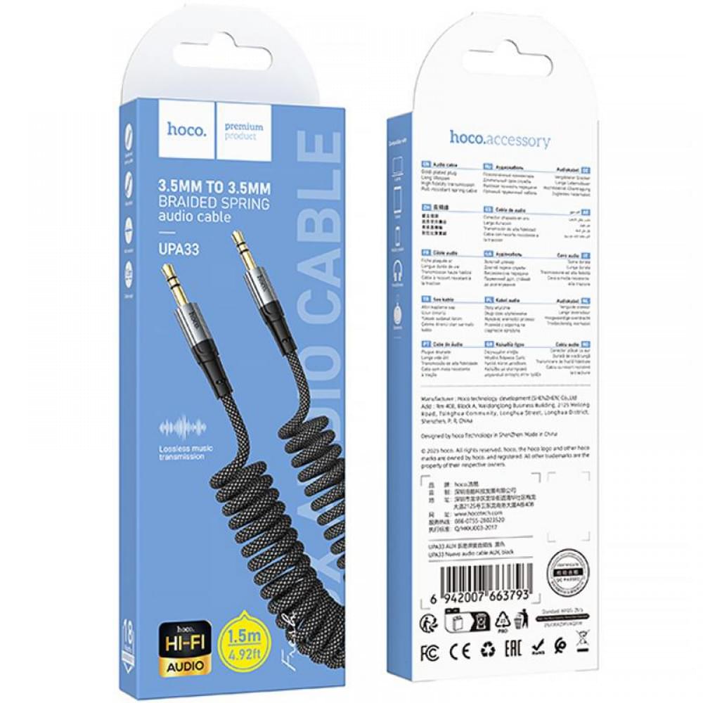 Аудіо кабель Aux Hoco UPA33 Nuevo (1.5m) Black