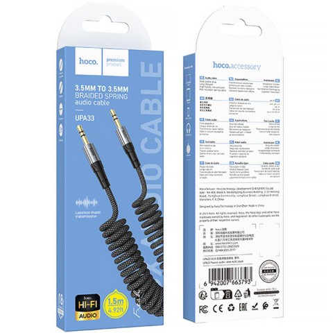 Аудіо кабель Aux Hoco UPA33 Nuevo (1.5m) Black