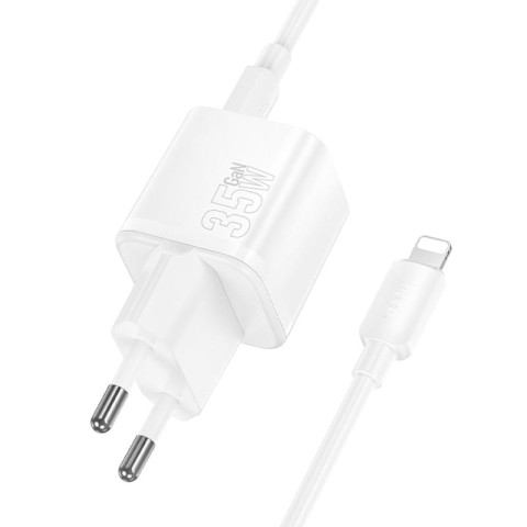 МЗП Hoco N66 Ingenious PD35W (1USB-C) + кабель Type-C to Lightning White