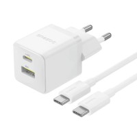 МЗП Baseus Palm Fast Charger 30W (1USB-A/1C) + кабель Type-C to Type-C (P1011160A) Moon White