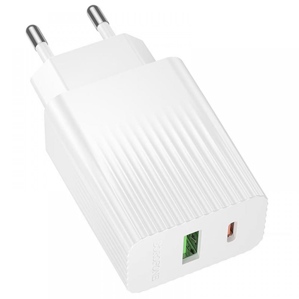 МЗП Borofone BAS76A Source PD30W+QC3.0 (1USB-A/1C) White