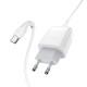 МЗП Hoco C72Q Glorious QC3.0 18W (1USB-A) + кабель USB to Type-C Білий