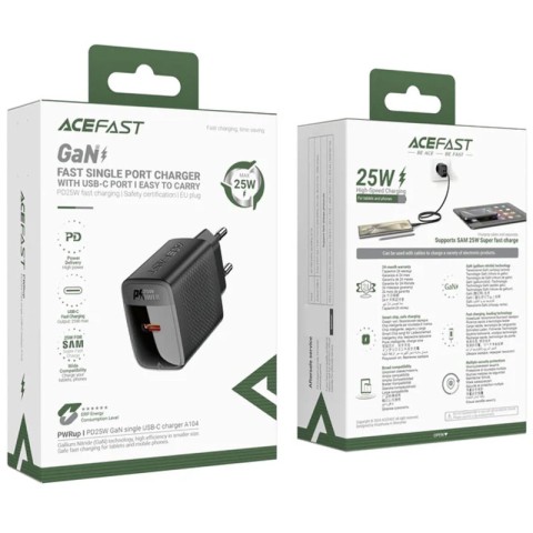 МЗП Acefast A104 GaN PD25W (1USB-C) Black