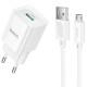 МЗП Hoco C145A Charm QC3.0 18W (1USB-A) + кабель USB to MicroUSB