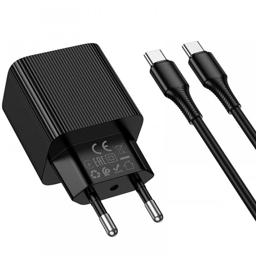 МЗП Hoco CS83A Excellent with digital display PD20W+QC3.0 (1USB-A/1C) + кабель Type-C to Type-C Black