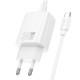 МЗП Hoco N63 Gentle PD30W+QC3.0 (1USB-A/1C) + кабель Type-C to Type-C White