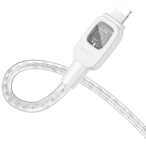 Дата кабель Hoco U124 Stone silicone power-off Type-C to Lightning (1.2m) Gray