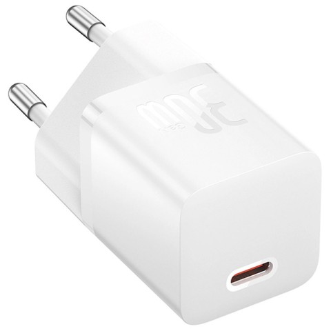 МЗП Baseus GaN5 Fast Charger (mini) 30W (1USB-C) + кабель Type-C to Type-C (P10110902) Moon White