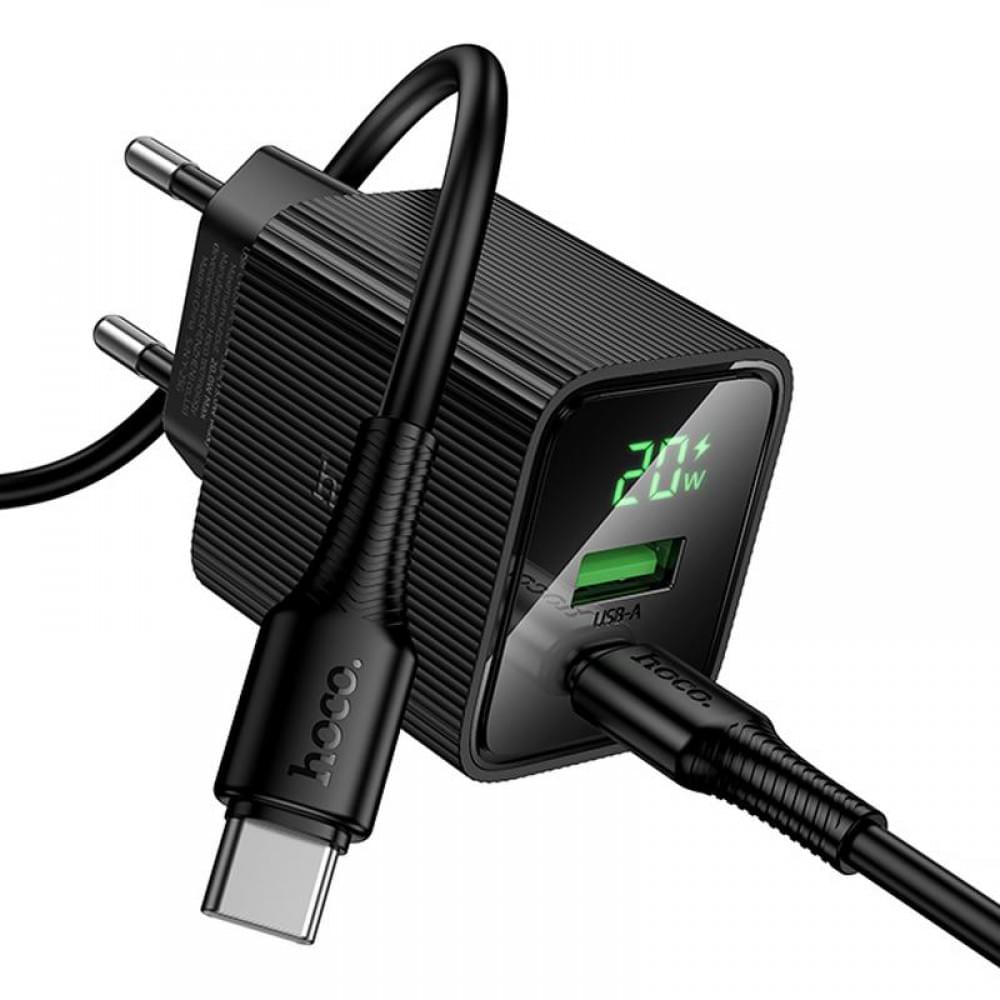 МЗП Hoco CS83A Excellent with digital display PD20W+QC3.0 (1USB-A/1C) + кабель Type-C to Type-C Black