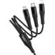Дата кабель Hoco X123 Victory 3in1 Type-C to Lightning/Type-C/MicroUSB 3A (1m) Black