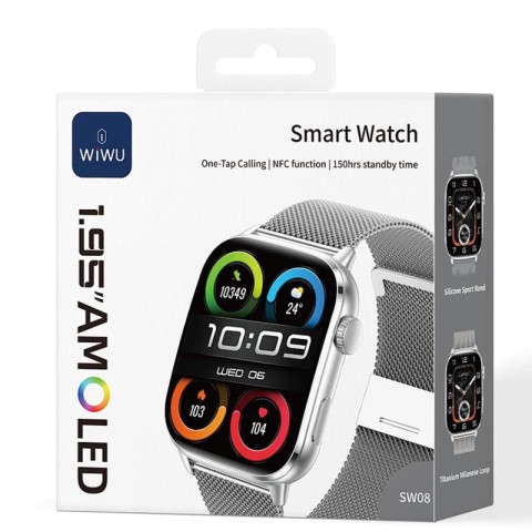 Смарт-годинник WiWU SW08 Smart sports watch (call version) Silver